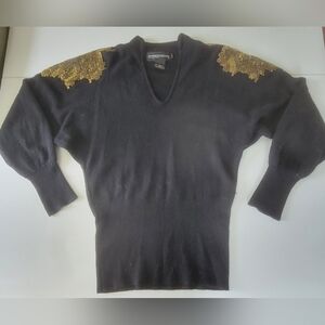 Spree International Gold Beaded Lambswool Large sweater